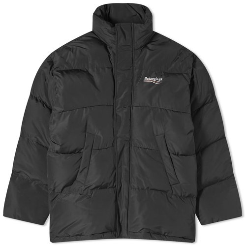 Balenciaga Political Campaign Puffer Jacket - Black - 758045TYD361000