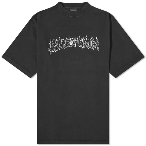 Balenciaga DIY Metal Outline Logo Tee Shirt - Black - 641675TPVQ11569