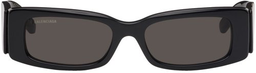 Balenciaga Rectangular Sunglasses - Black/Black/Grey - BB0260S001