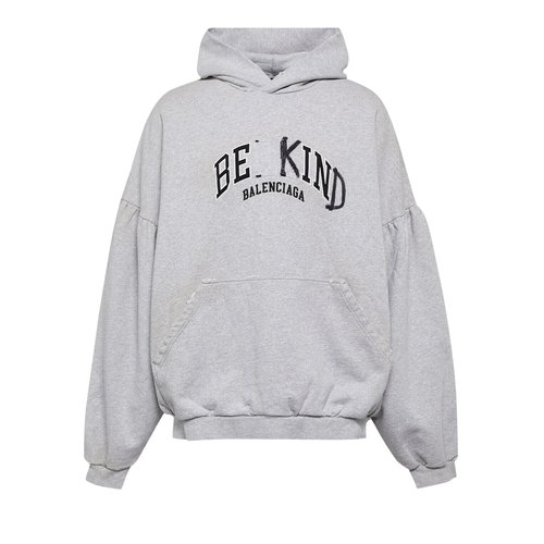 Balenciaga Round Hoodie - Heather Grey/Black - 761458TPVD61167
