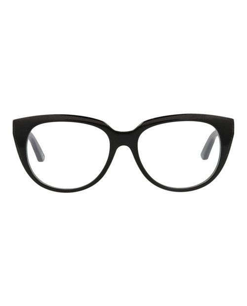 Balenciaga RoundFrame Acetate Optical Frames - Black Black Transparent (Bb0131O/30010040/001)