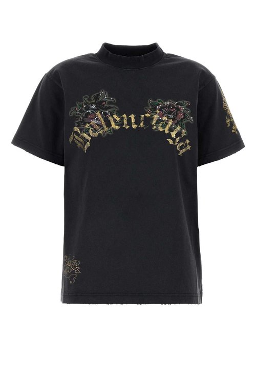 【BALENCIAGA】Tacky Tatoo Tシャツ Women's Tacky Tattoo T-shirt Small Fit in Light Blue