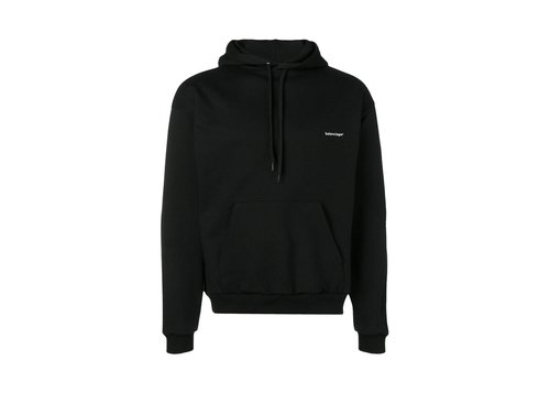 Balenciaga Small Contrast Logo Print Hoodie - Black - 556145TYK271000