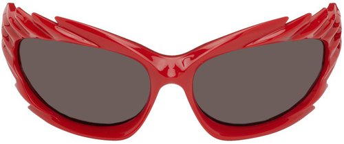 Balenciaga Wrap Around Sunglasses | Size Onesize - Red/Red/Grey - BB0255S004