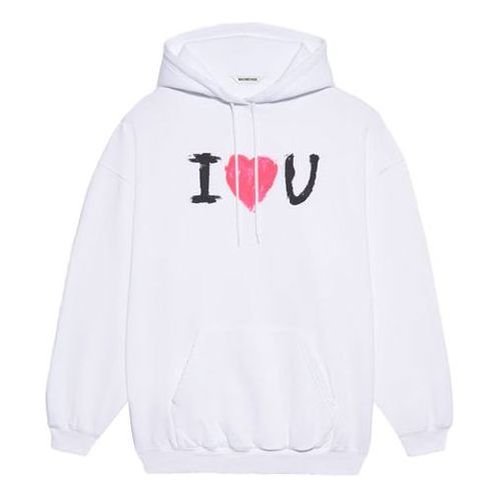 Balenciaga SS21 Printing Hoodie - White - 578135TJVL69040