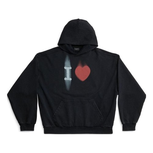 Balenciaga SS23 I love Balenciaga Hoodie - Black/White/Red - 742603TOVH59034