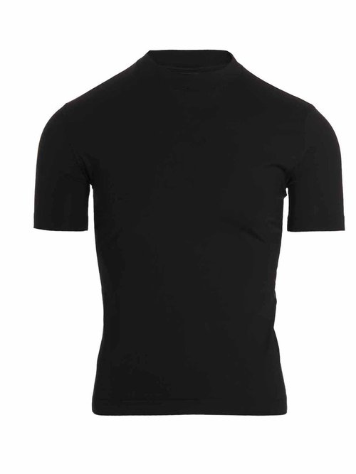 ■BALENCIAGA■ Shiny Fitted Short Sleeve T-Shirt Black 72045 720458TNVI21000 - Shirt 'Black' | Crinkle Plisse Flared