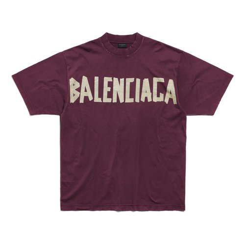 Balenciaga Tape Type Medium Fit T-Shirt 'Dark Red Balenciaga Tape Type Medium Fit T-Shirt 'Dark Red