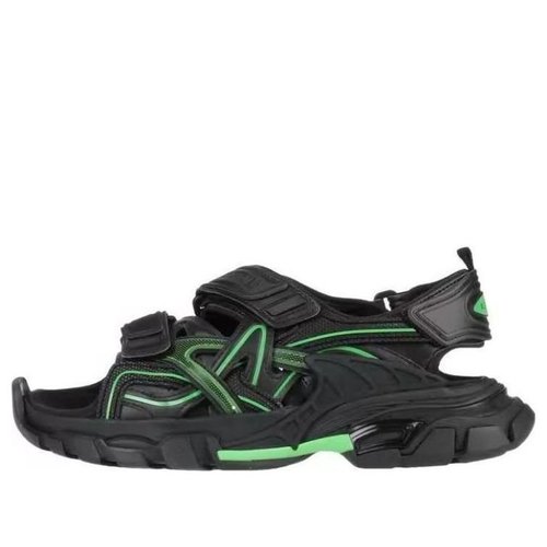 Balenciaga Track Sandal - Black/Green - 617543W3AJ11030