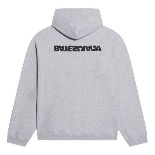 Balenciaga Turn Hoodie Wide Fit - Heather Grey/Black - 674986TLVB41167