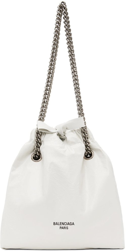 Balenciaga Crush Small Tote Bag - Optic White - 742942210IU9001