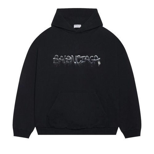 Balenciaga Wide Fit Hoodie - Black - 674986TLVF21069