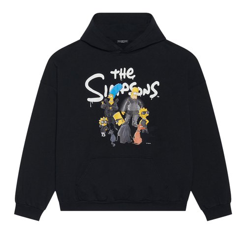 Balenciaga Wide Fit Hoodie - Black - 675003TLVG81000