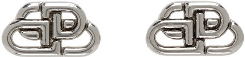 Balenciaga XS BB Earrings - Silver - 594709TZRLS0668