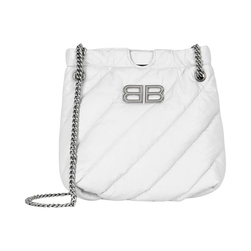 Balenciaga XS Quilted Crush Tote Bag - Optic White - 781796210J09001