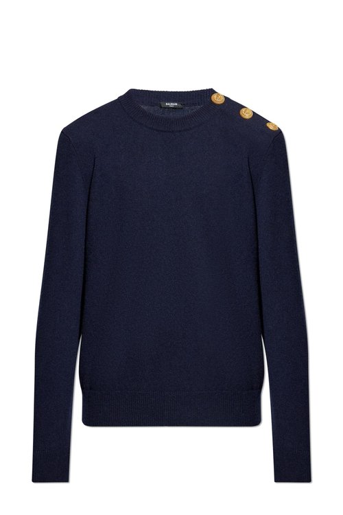 Balmain Sweater With Snap Fastening On The Shoulder - FH.KD010