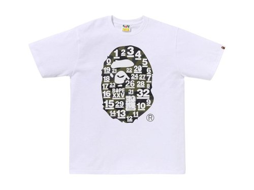 BAPE A Bathing Ape 32nd Anniversary 1st Camo Big Ape Head Tee | Size M - Black/Green - 1L20-110-022