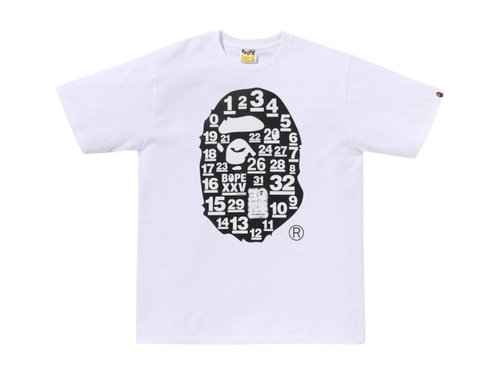 BAPE A Bathing Ape 32nd Anniversary Big Ape Head Tee | Size M - White - 1L20-110-023