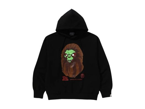 A Bathing Ape Horror Mad Face Relaxed Fit Pullover Hoodie - Gray - 1K70-114-003