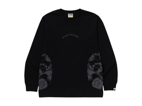 A Bathing Ape Japanese Tattoo Side Big Ape Head Long-Sleeve Tee | Size M - Black - 1K80-111-021