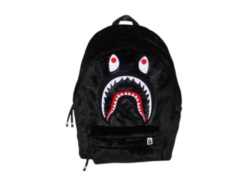 BAPE A Bathing Ape Shark Fur Daypack - Black - 1K80-189-001