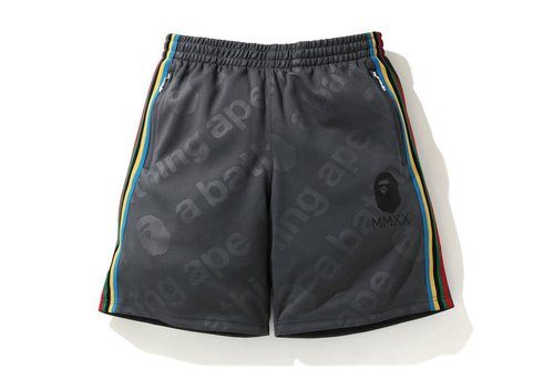 BAPE A Bathing Ape Side Tape Jersey Shorts - Grey
