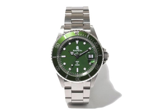 BAPE A Bathing Ape Type 1 Bapex Watch 2013 - Green/Silver