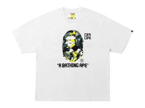 BAPE x CR7 Life Graphic A Bathing Ape Relaxed Fit Tee Shirt - White