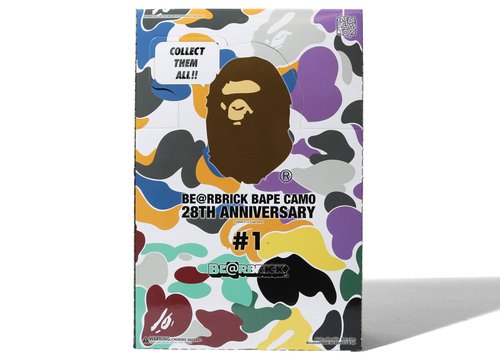 Bearbrick x A Bathing Ape 28th Anniversary Camo #1 Sealed Case 100% 24 Blind Boxes - Multicolor