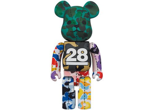 Bearbrick x A Bathing Ape 28th Anniversary Camo #4 400% - Multicolor