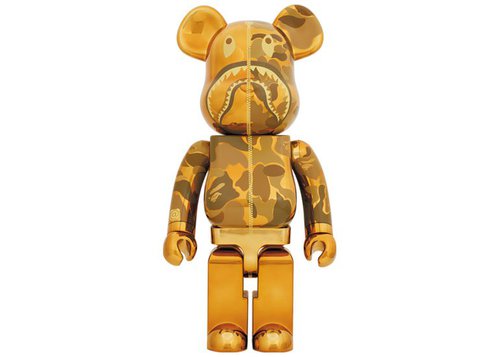 Bearbrick x A Bathing Ape Camo Shark 1000% Gold 'Multicolor