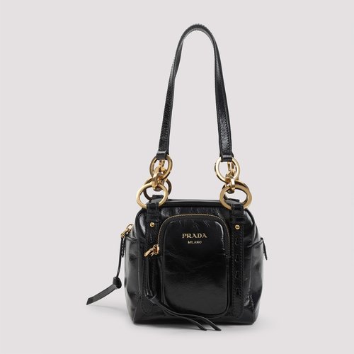 Black Mini Prada Dangle Handbag - 1BB137_2CYR_F0002