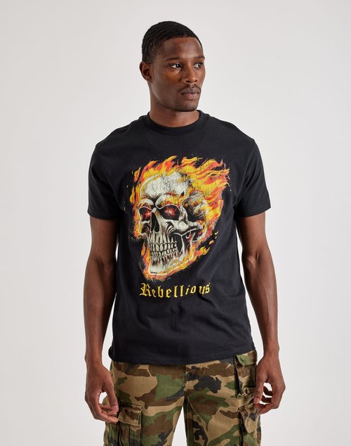 BMG Skull On Fire Tee - Black - 4B.7006
