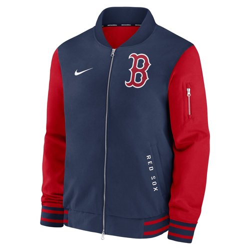 Boston Red Sox Authentic Collection Dugout Nike MLB Full-Zip Bomber Jacket - Midnight Navy - 02F3EW06BQ-TZ7