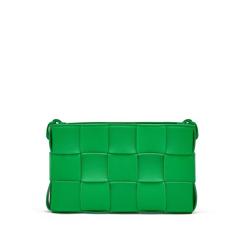 Bottega Veneta Cassette Bag Pouch On Strap - Black/Gold - 730543VCQC4