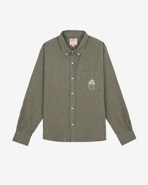 Brain Dead Brooks Brothers California Check Oxford Button Up Shirt - Green - BDF25T24004604GR01