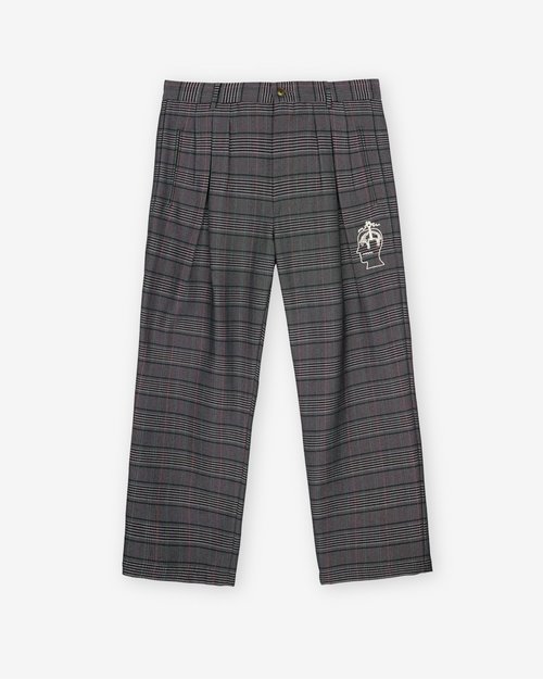 Brain Dead Brooks Brothers California Glen Check Pleated Trousers - Grey - BDS24B13004167GY01