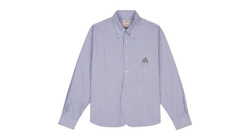 Brain Dead Brooks Brothers California Half Placket Oxford Button Up Shirt - Blue