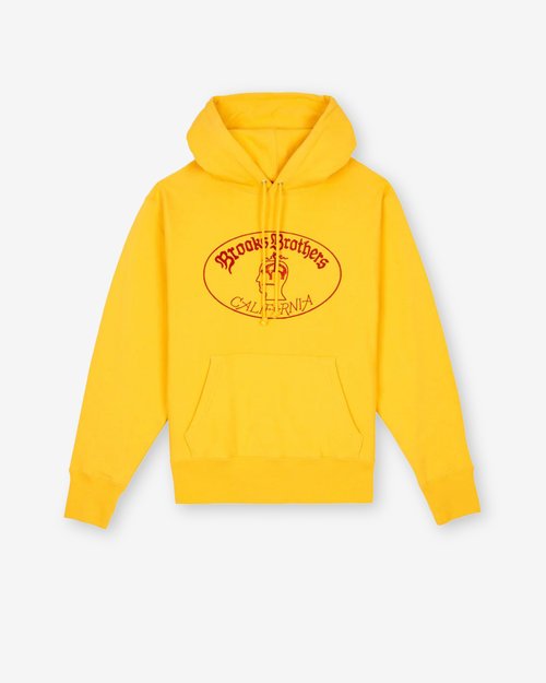 Brain Dead Brooks Brothers California Logo Hoodie - Yellow - BDP25T09004474YL01