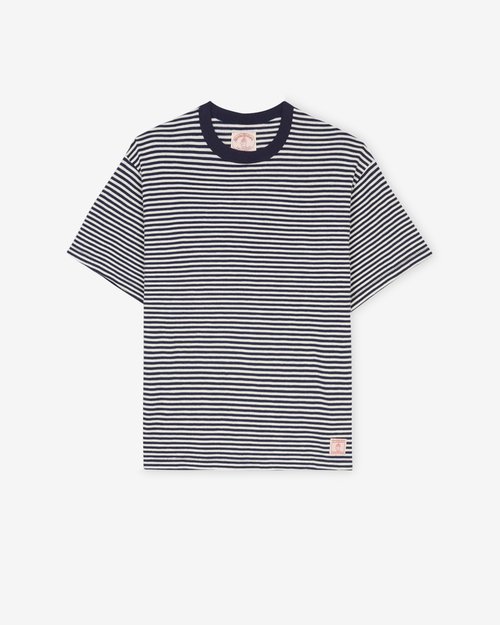 Brain Dead Brooks Brothers California Loose Knit Striped T-Shirt - Navy - BDF24T00004182NY01
