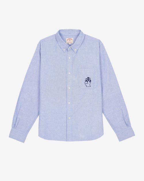 Brain Dead Brooks Brothers California Selvedge Oxford Button Up - Blue - BDF25T24004602BL01