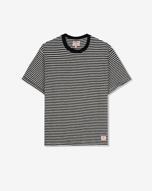 Brain Dead Brooks Brothers Loose Knit Striped T-Shirt - Black - BDF24T00004182BK01