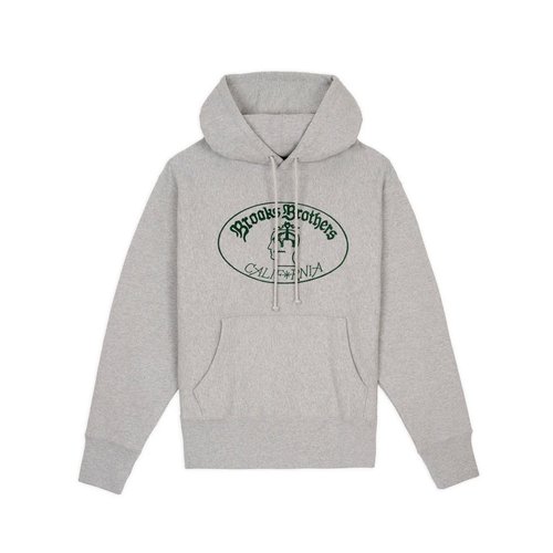 Brain Dead x Brooks Brothers California Logo Hoodie - Grey - BDP25T09004474GY07-S-S