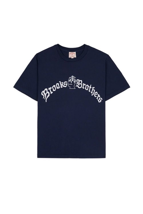 Brain Dead x Brooks Brothers California Logo Tee - Navy - BDW24T00004473NY01-S-S