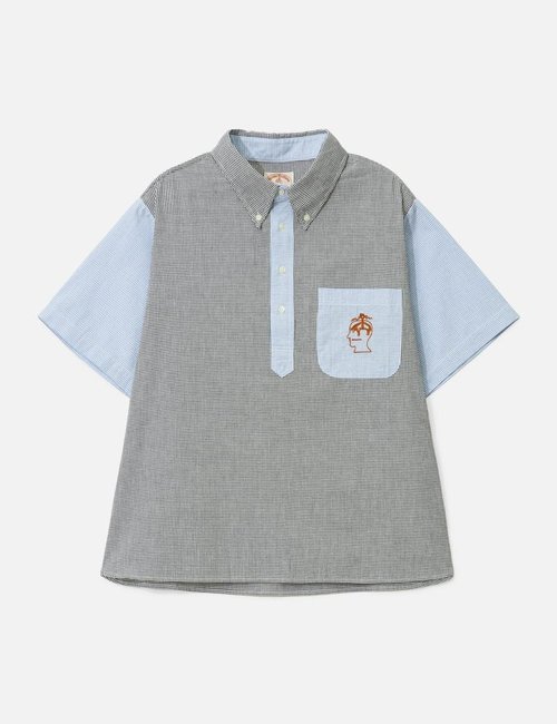 Brain Dead x Brooks Brothers California Reverse French Seam Pullover Shirt - Black Multi