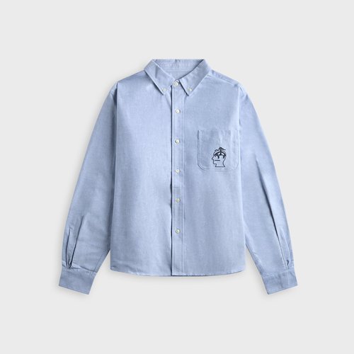 Brain Dead x Brooks Brothers California Selvedge Oxford Button Up - Blue - DF25T24004602BL01