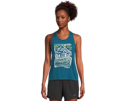 Brooks Distance Tank Top 3.0 Clothing - Deep Sea/Switchbacks - 221670-449