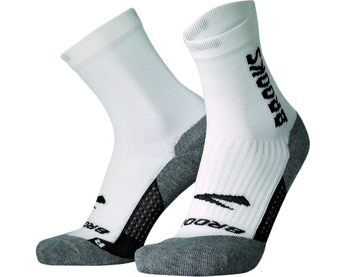 Brooks Ghost Crew No Show Socks - White/BR Crew - 280495-161
