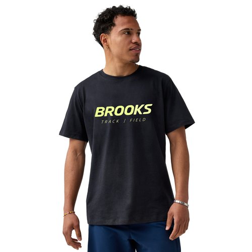 Brooks Graphic Shorts Sleeve Workout - Black/Dark Luminary - 211591-012