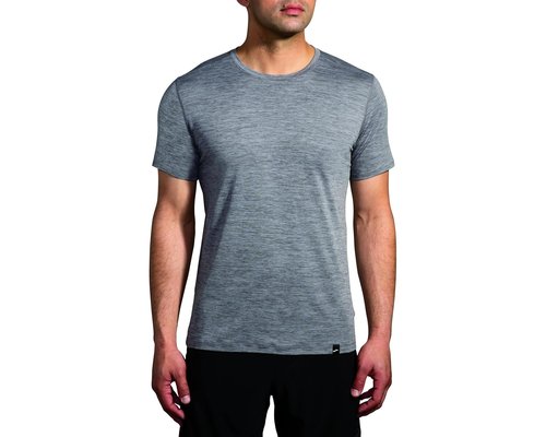 Brooks Luxe Short Sleeve Clothing - Heather Charcoal - 211498-033